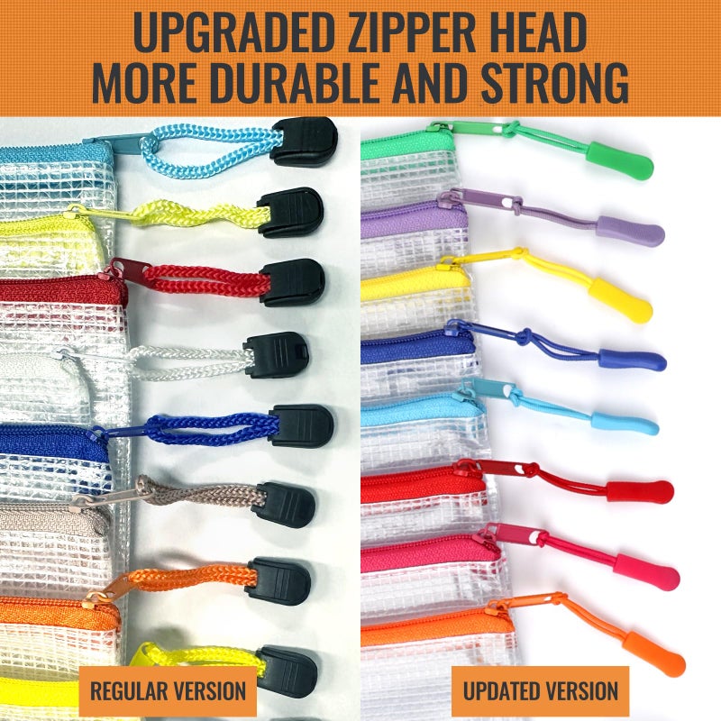 YOPCDJ 24pcs Mesh Zipper Pouch Bags 9.3 x 4.7 Inches, 8 Color Small Clear Pouches Bulk, Travel Cosmetics Organization, Classroom and Office Supplies - Image 2